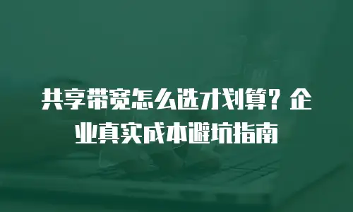 共享带宽怎么选才划算？企业真实成本避坑指南