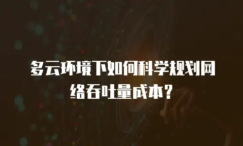 多云环境下如何科学规划网络吞吐量成本？