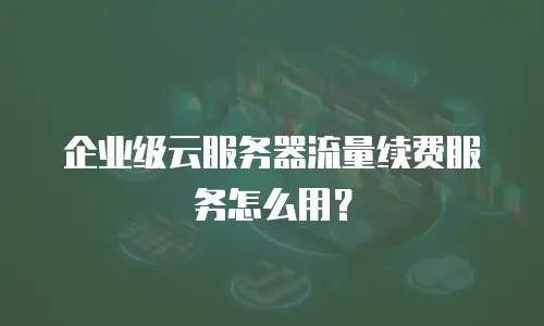 企业级云服务器流量续费服务怎么用？