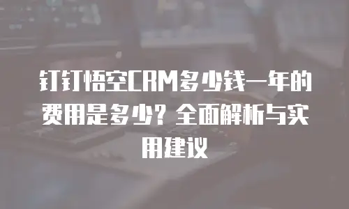 钉钉悟空CRM多少钱一年的费用是多少？全面解析与实用建议