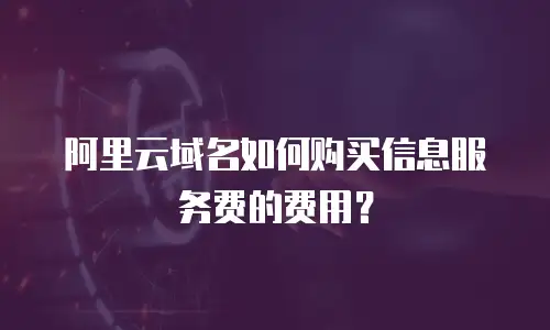 阿里云域名如何购买信息服务费的费用？