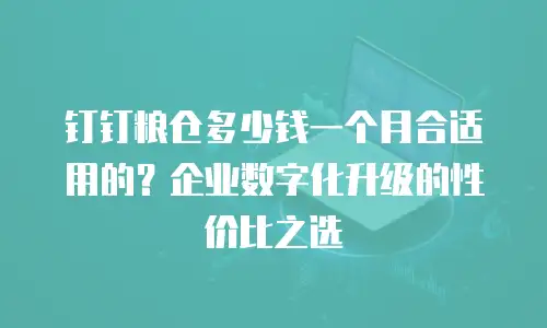 钉钉粮仓多少钱一个月合适用的？企业数字化升级的性价比之选