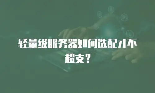 轻量级服务器如何选配才不超支？