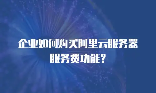 企业如何购买阿里云服务器服务费功能？