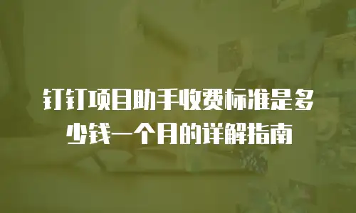 钉钉项目助手收费标准是多少钱一个月的详解指南
