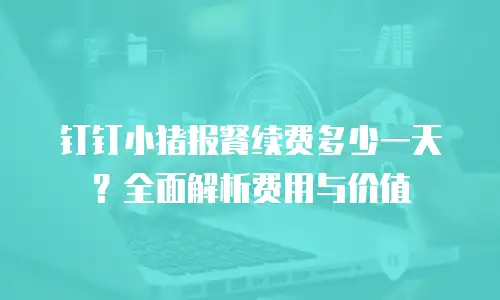 钉钉小猪报餐续费多少一天？全面解析费用与价值