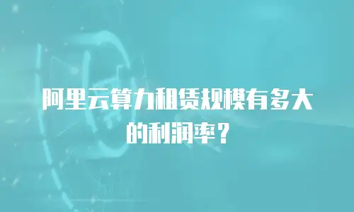 阿里云算力租赁规模有多大的利润率？