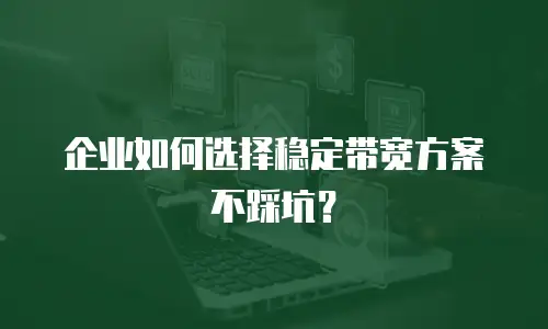 企业如何选择稳定带宽方案不踩坑？