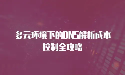 多云环境下的DNS解析成本控制全攻略