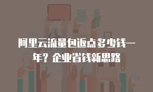 阿里云流量包返点多少钱一年？企业省钱新思路