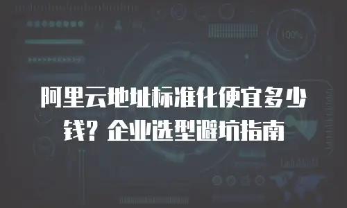 阿里云地址标准化便宜多少钱？企业选型避坑指南