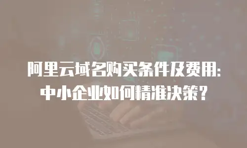 阿里云域名购买条件及费用：中小企业如何精准决策？