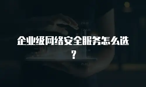 企业级网络安全服务怎么选？