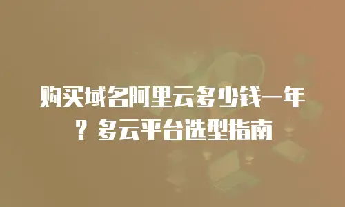 购买域名阿里云多少钱一年？多云平台选型指南
