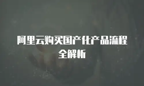 阿里云购买国产化产品流程全解析