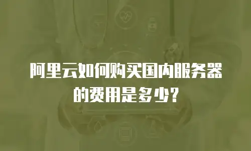 阿里云如何购买国内服务器的费用是多少？