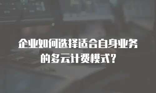 企业如何选择适合自身业务的多云计费模式？