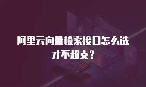 阿里云向量检索接口怎么选才不超支？