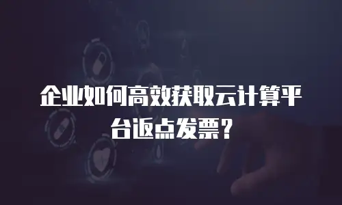 企业如何高效获取云计算平台返点发票？