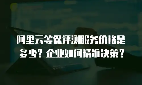 阿里云等保评测服务价格是多少？企业如何精准决策？
