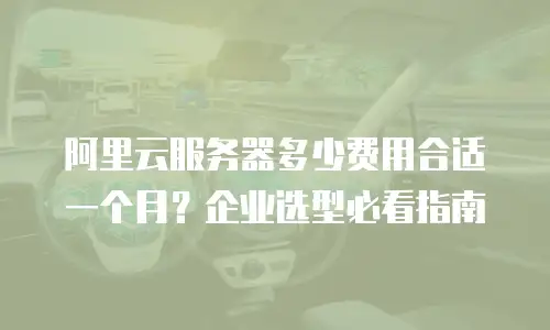 阿里云服务器多少费用合适一个月？企业选型必看指南