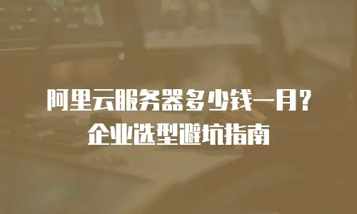 阿里云服务器多少钱一月？企业选型避坑指南
