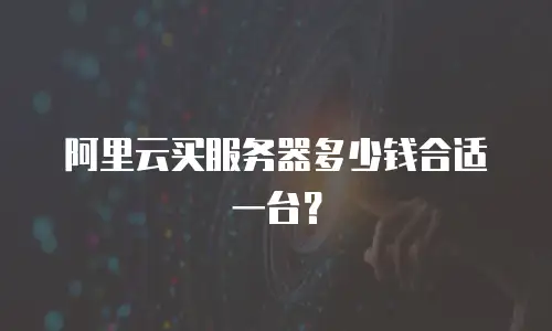阿里云买服务器多少钱合适一台？