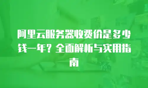 阿里云服务器收费价是多少钱一年？全面解析与实用指南