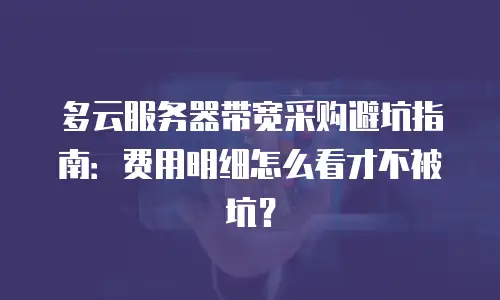 多云服务器带宽采购避坑指南：费用明细怎么看才不被坑？