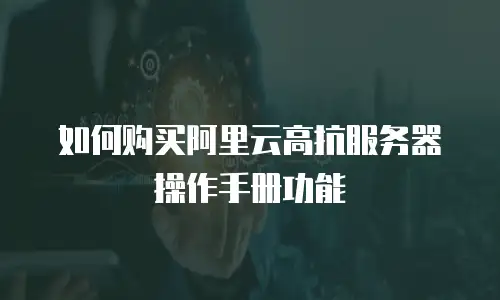 如何购买阿里云高抗服务器操作手册功能
