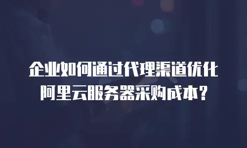 企业如何通过代理渠道优化阿里云服务器采购成本？