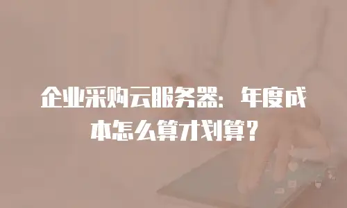 企业采购云服务器：年度成本怎么算才划算？
