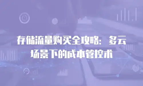 存储流量购买全攻略：多云场景下的成本管控术
