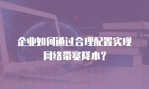 企业如何通过合理配置实现网络带宽降本？
