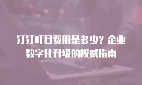 钉钉盯目费用是多少？企业数字化升级的权威指南