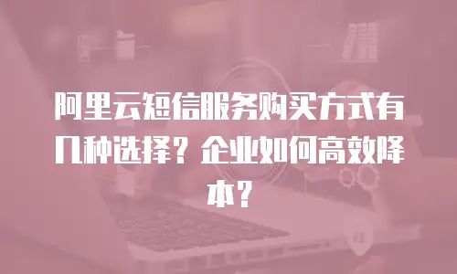 阿里云短信服务购买方式有几种选择？企业如何高效降本？