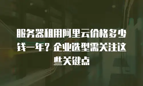 服务器租用阿里云价格多少钱一年？企业选型需关注这些关键点