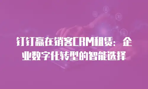 钉钉赢在销客CRM租赁：企业数字化转型的智能选择
