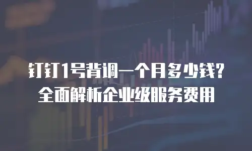 钉钉1号背调一个月多少钱？全面解析企业级服务费用