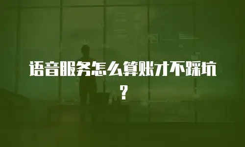 语音服务怎么算账才不踩坑？