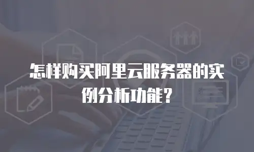 怎样购买阿里云服务器的实例分析功能？