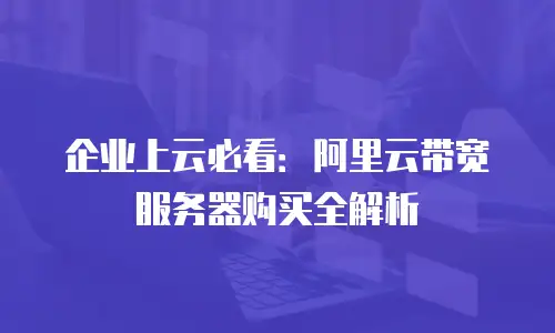 企业上云必看：阿里云带宽服务器购买全解析