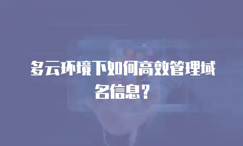 多云环境下如何高效管理域名信息？