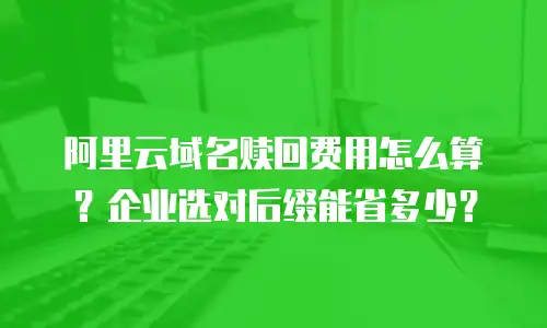 阿里云域名赎回费用怎么算？企业选对后缀能省多少？
