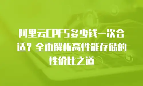 阿里云CPFS多少钱一次合适？全面解析高性能存储的性价比之道