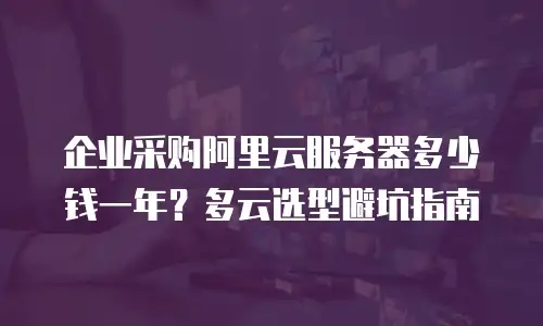 企业采购阿里云服务器多少钱一年？多云选型避坑指南