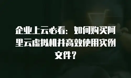 企业上云必看：如何购买阿里云虚拟机并高效使用实例文件？
