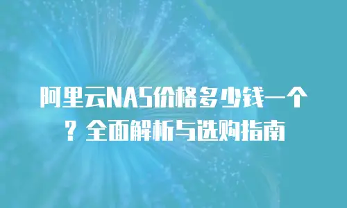 阿里云NAS价格多少钱一个？全面解析与选购指南