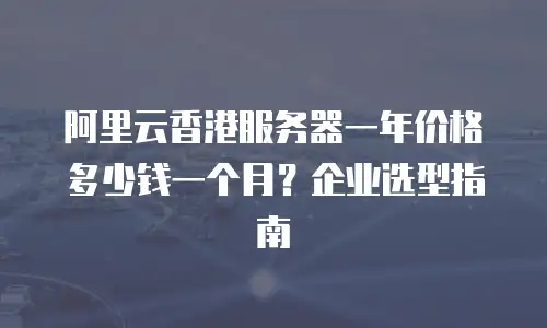阿里云香港服务器一年价格多少钱一个月？企业选型指南