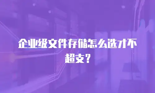 企业级文件存储怎么选才不超支？